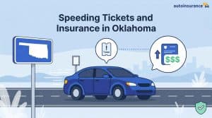 graphic of a car on the road next to an oklahoma sign