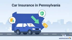 graphic of a car in front of a pennsylvania map