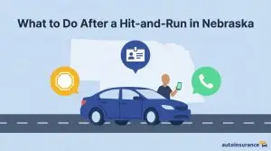 graphic of a person holding a smartphone in front of a car and a nebraska map