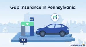 graphic of a car on a map of PA
