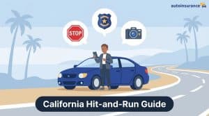 graphic of a person standing next to a car with icond above them