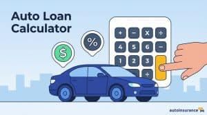 graphic of a car next to a calculator