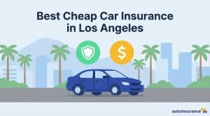 graphic of a car on a road lined with palm trees