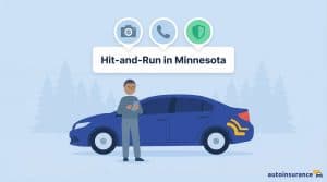 graphic of a person with a mobile phone standing in front of a car
