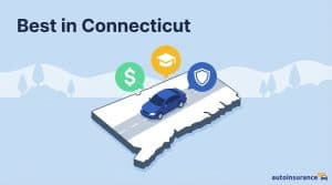 graphic of a car on the map of connecticut