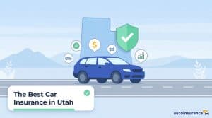 graphic of a car in front of a utah map