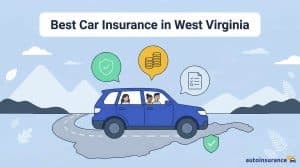 graphic of a car on a highway shaped like west virginia