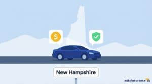 graphic of a car in front of a new hampshire map