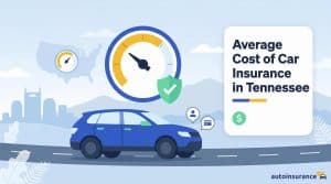 graphic of a car with a speedometer above it