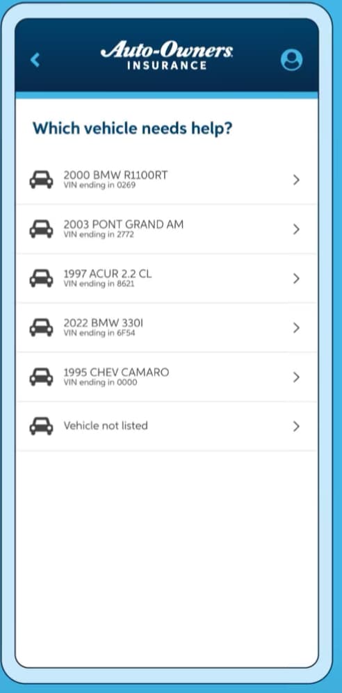 Auto Insurance App Which Vehicle Needs Help