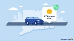 graphic of a car with a map of connecticut behind it