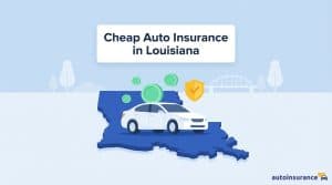 graphic of a car on top of a map of Louisiana