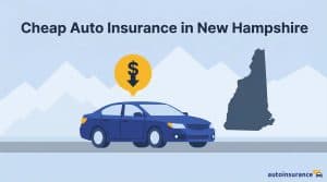 graphic of a car next to a New Hampshire map