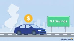 graphic of a car next to a nj map