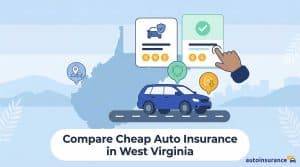 graphic of a car in front of a west virginia map