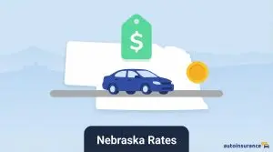 graphic of a car in front of a nebraska map