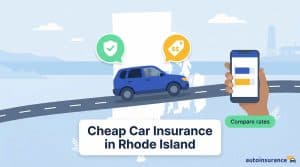 graphic of a car with rhode island in the background