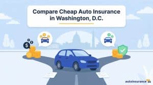 graphic of a car at a forked road with piles of money