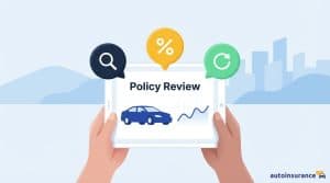 graphic of a hands holding a policy review