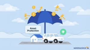 graphic of a car wtih an umbrella above it