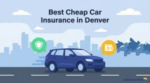 graphic of a car with mountains and a cityscape behind it