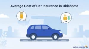graphic of a car in front of the map of oklahoma