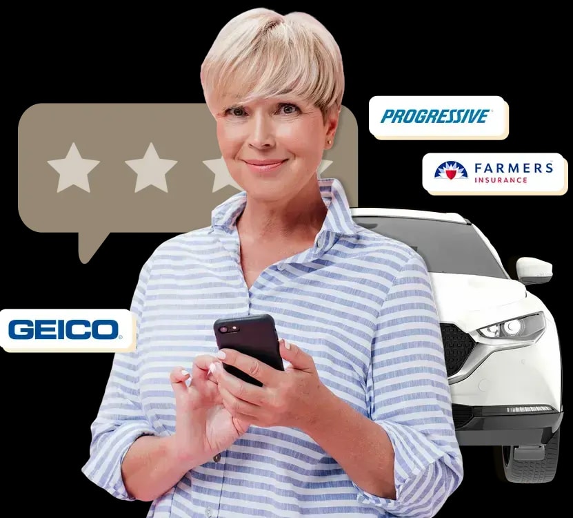 Woman comparing reviews of top providers